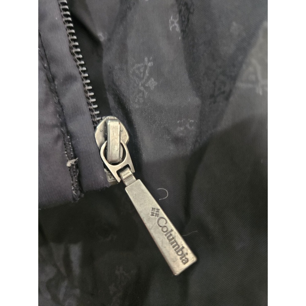 Columbia 1X Black Down Puffer Jacket Hooded Faux Fur Trim Zip Down Gorpcore Cozy - Picture 11 of 16